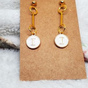 7/$10 I Initial Earrings, New